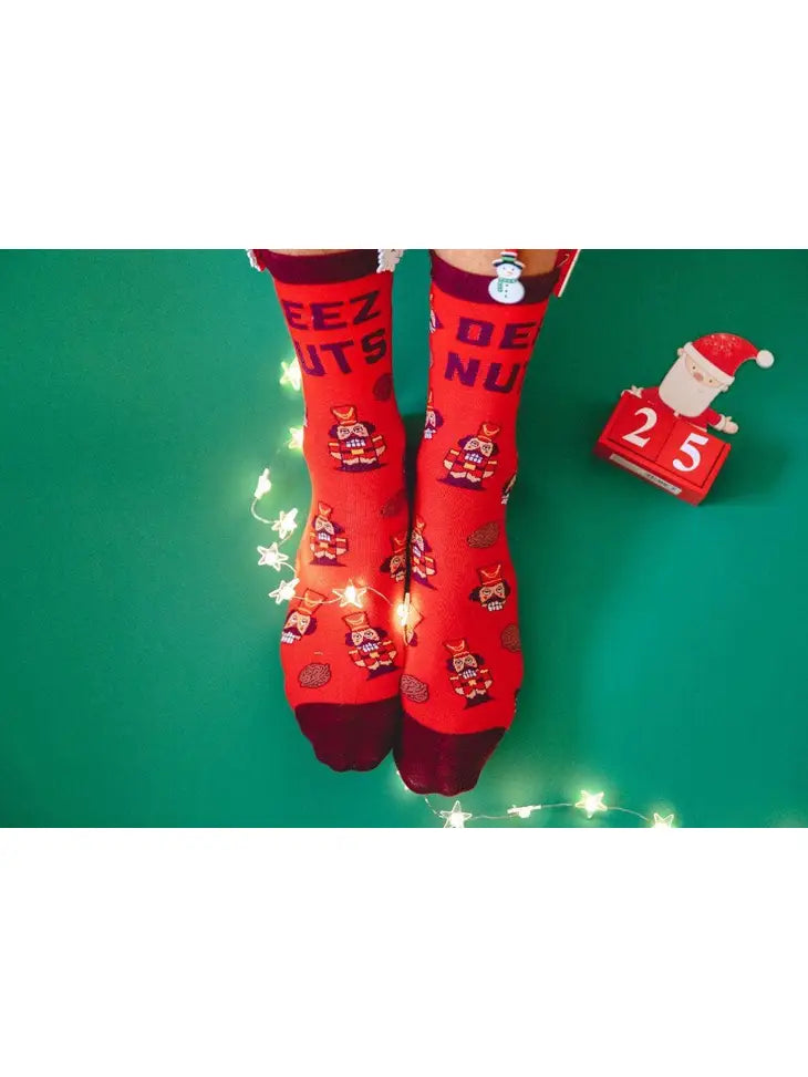 Mens Deez Nuts Socks Christmas Gift Fun Offensive Joke Gif