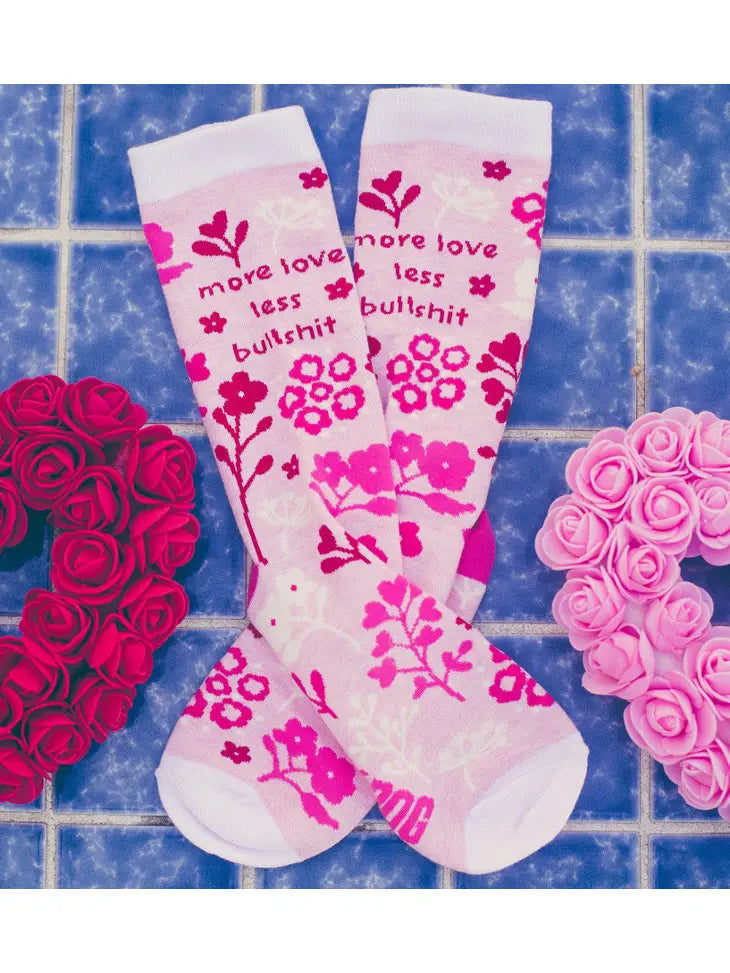 Women's More Love Less Bull Shit Socks Cool Novelty Sock