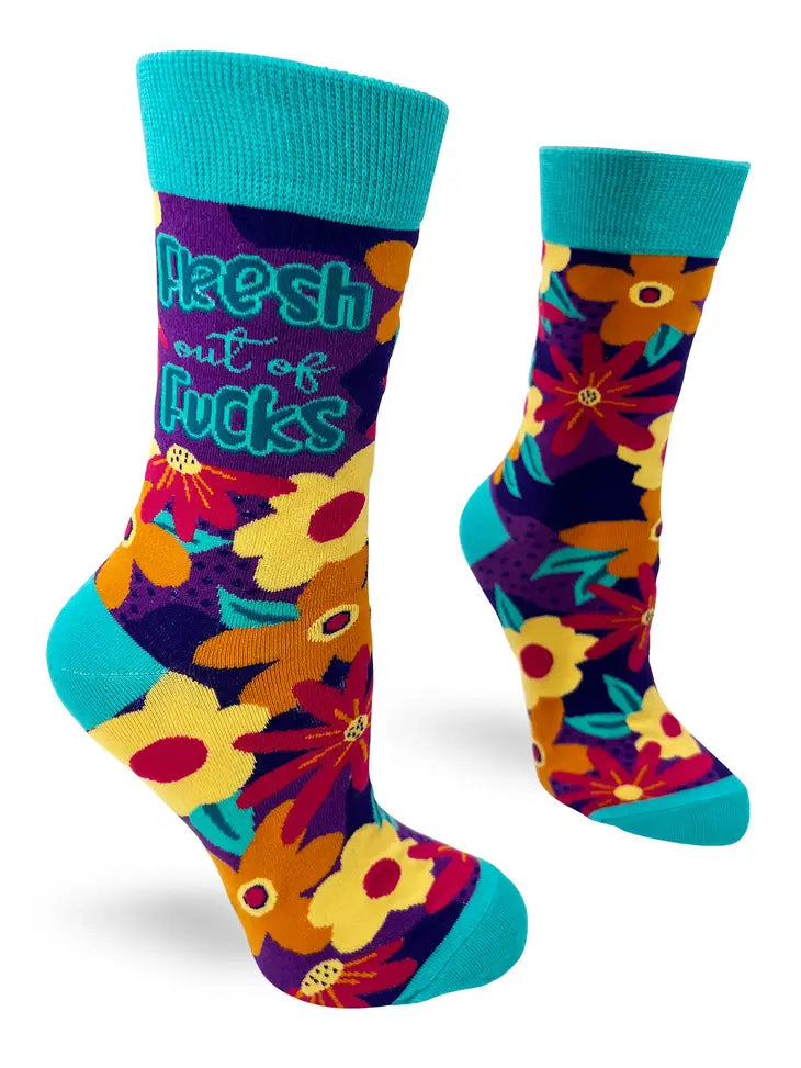 Fresh out of Fucks Ladies' Novelty Crew Socks