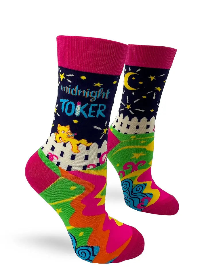 Midnight Toker Women's Novelty Crew Socks