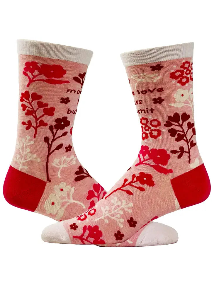 Women's More Love Less Bull Shit Socks Cool Novelty Sock