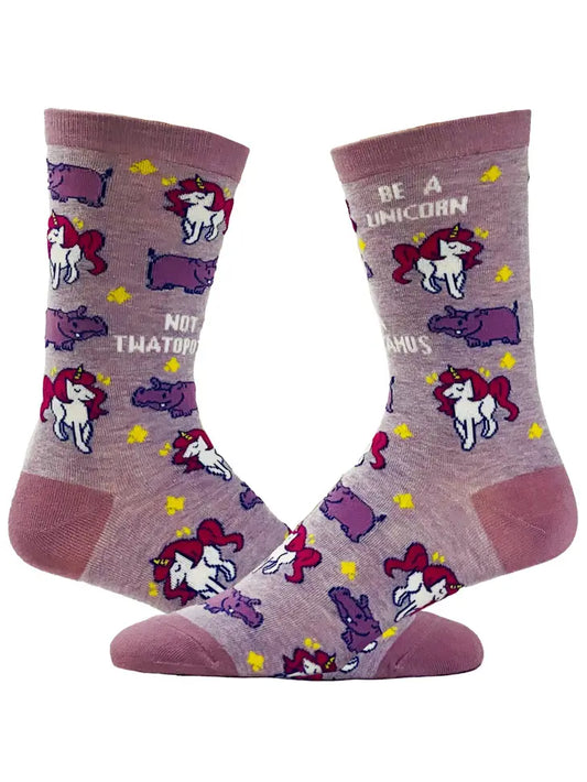 Women's Be A Unicorn Not A Twatopotamus Socks Offensive Sock