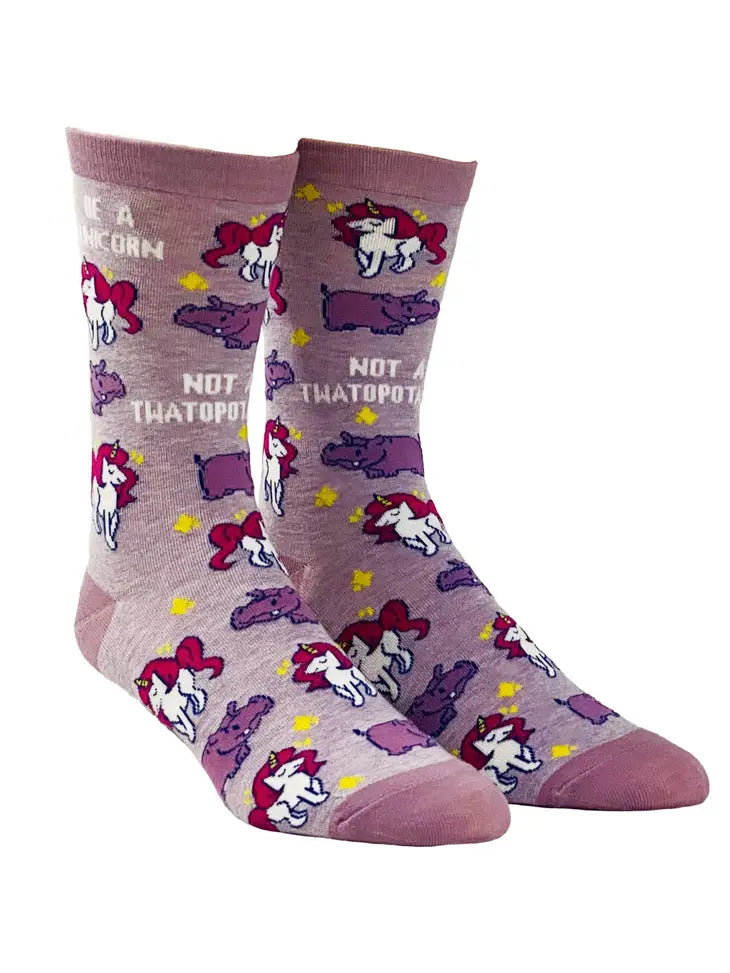Women's Be A Unicorn Not A Twatopotamus Socks Offensive Sock