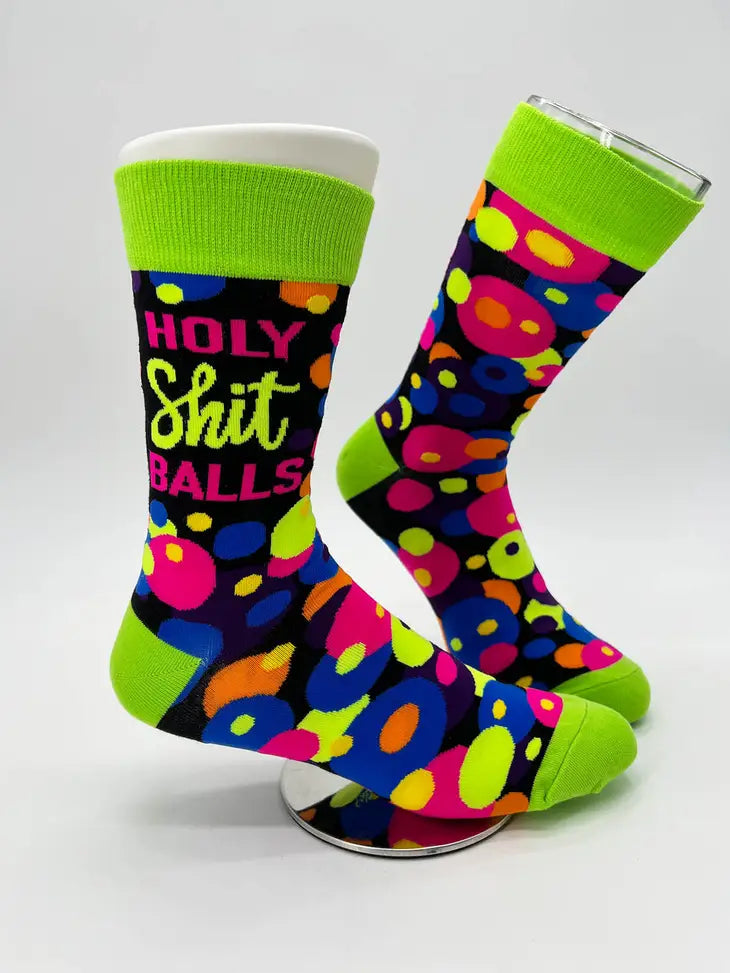Holy Shit Balls Men's Novelty Crew Socks