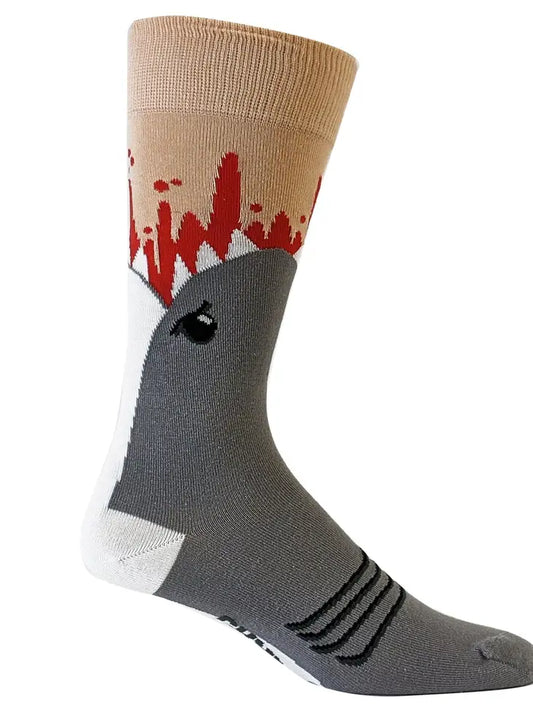Mens Shark Attack Socks Cool Sock for Vacation Funny Design