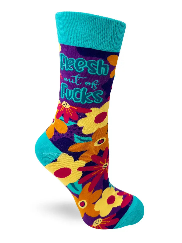 Fresh out of Fucks Ladies' Novelty Crew Socks