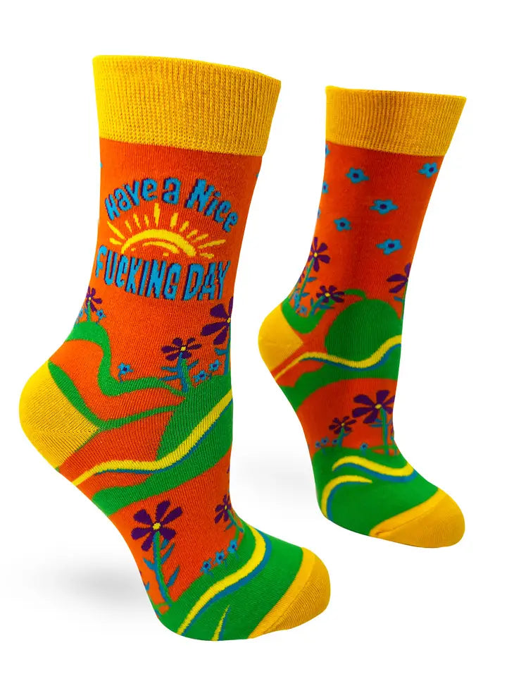 Have a Nice Fucking Day Sassy Ladies' Novelty Crew Socks