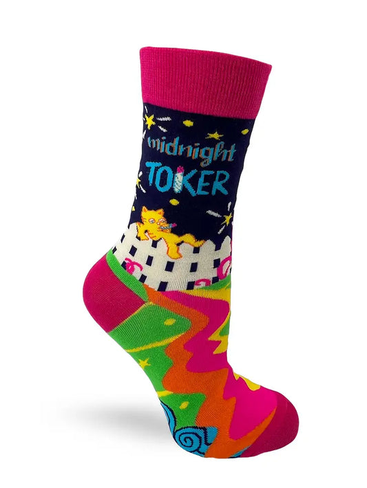 Midnight Toker Women's Novelty Crew Socks